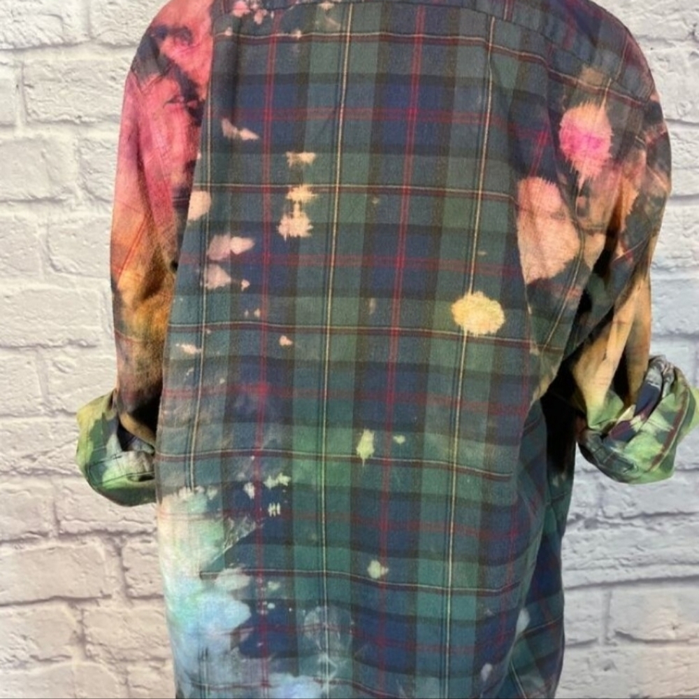 Reworked UPCYCLED  FLANNEL Shirt REPOSHING Mens M FOR women